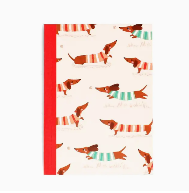 A6 lined sausage dog notebook