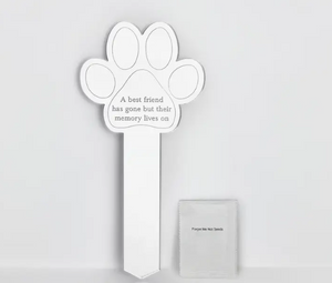 Paw Print Memorial Garden Planter & Forget Me Not Seeds