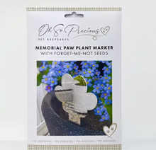 Paw Print Memorial Garden Planter & Forget Me Not Seeds