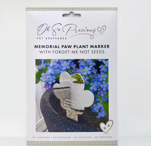 Paw Print Memorial Garden Planter & Forget Me Not Seeds