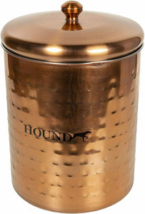 Hammered Copper Finish Pet Treat Canister