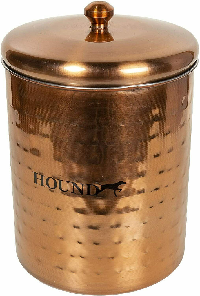 Hammered Copper Finish Pet Treat Canister