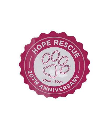 Hope Rescue 20th Anniversary Window Decal