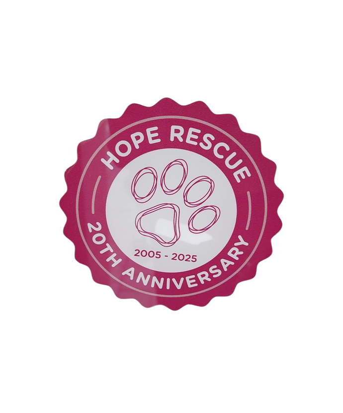 Hope Rescue 20th Anniversary Window Decal