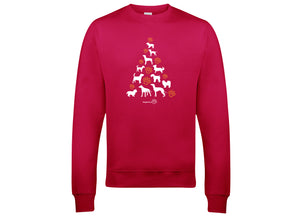 Christmas Dog Tree Hope Rescue Official Charity Red Jumper